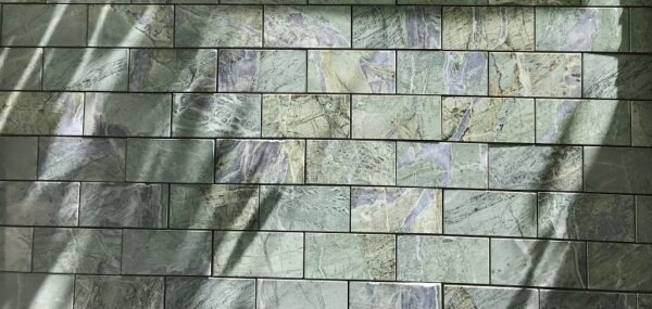 erra Naturstein Green Marble Mosaik Brick Style